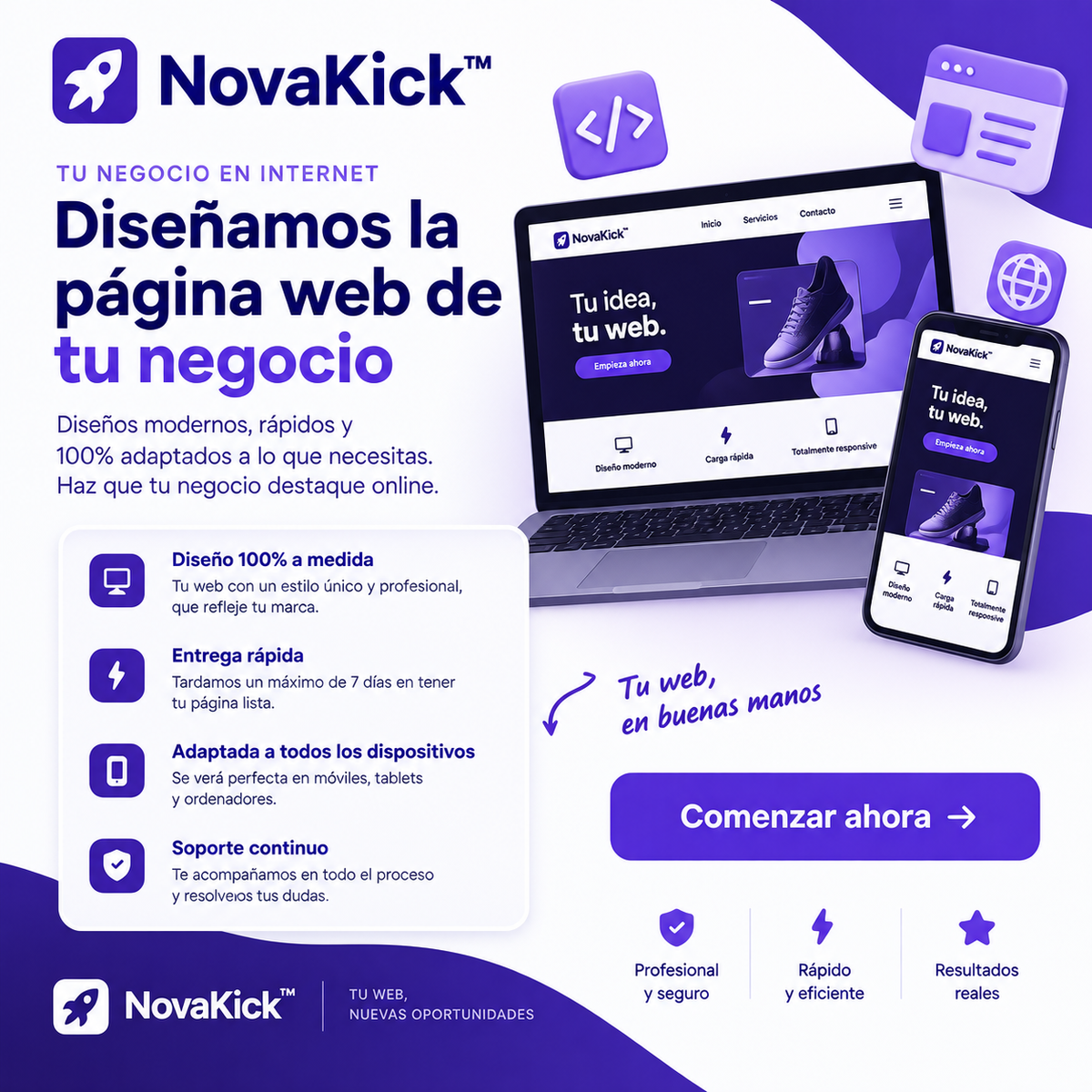NovaKick™ - Creamos el diseño de tu pagina Web por ti